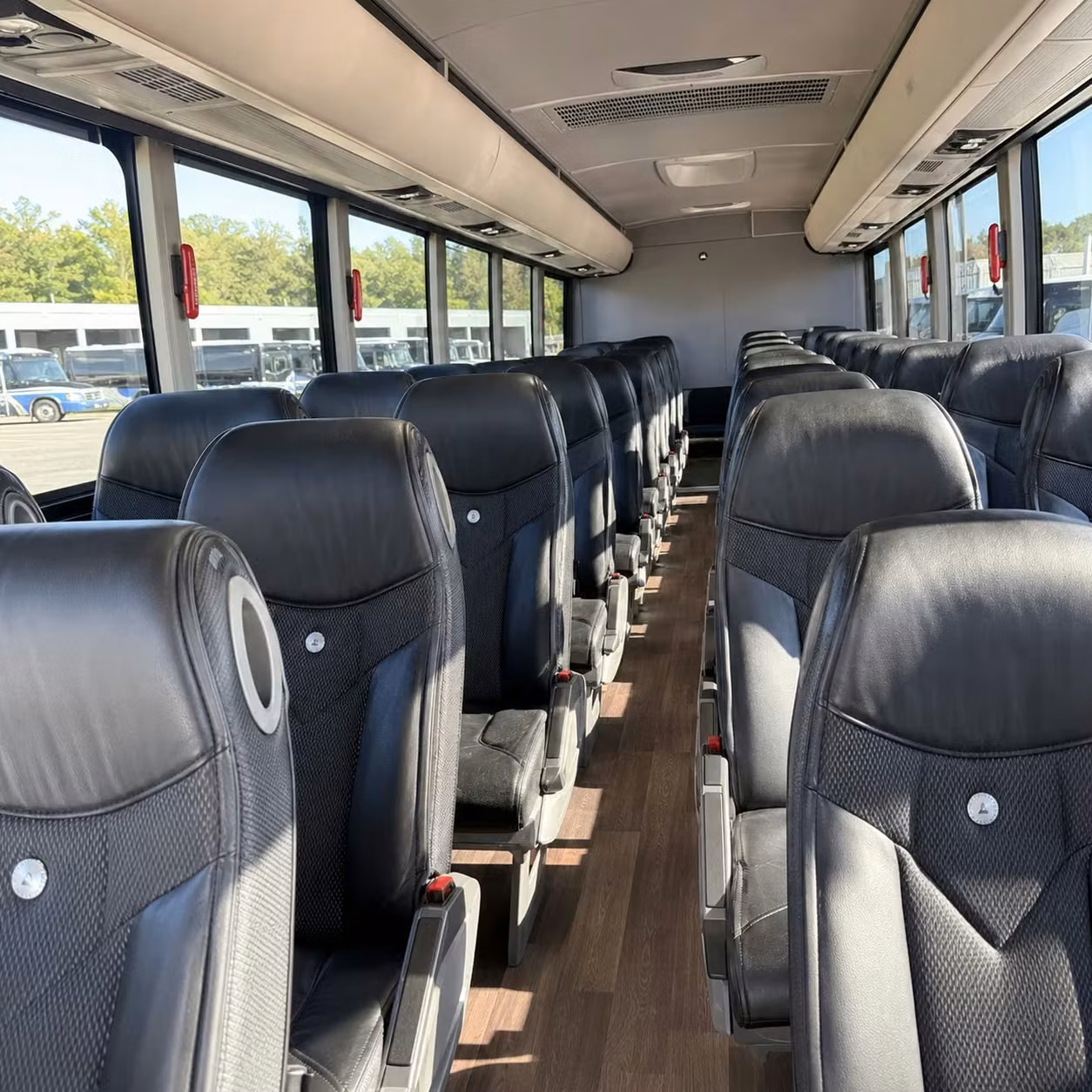 56 passenger charter bus inside