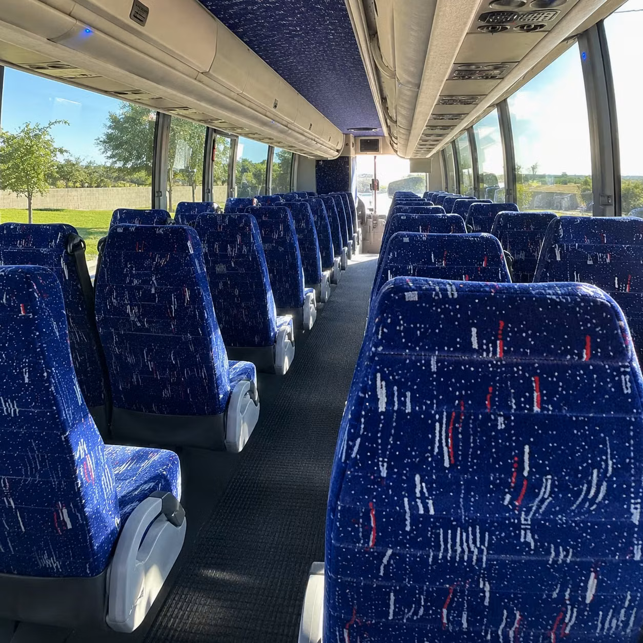 56 passenger charter bus interior
